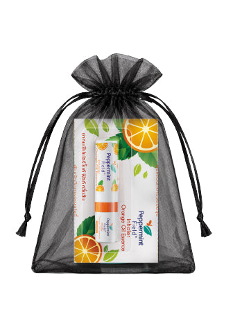 Peppermint Field Memorial Gift Peppermint Field Orange Inhaler 2 cc with Organza Drawstring Bag