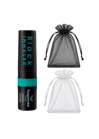 Peppermint Field Memorial Gift Peppermint Field Black Inhaler 2 cc with Organza Drawstring Bag