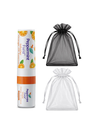 Peppermint Field Memorial Gift Peppermint Field Orange Inhaler 2 cc with Organza Drawstring Bag
